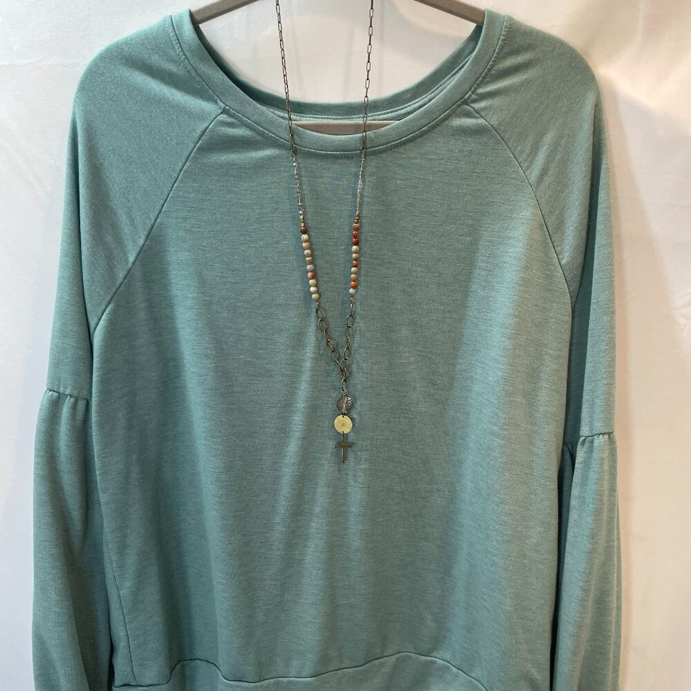 Knox Rose Womens top,  long sleeve, Stylish Bohemian  XXL but runs small